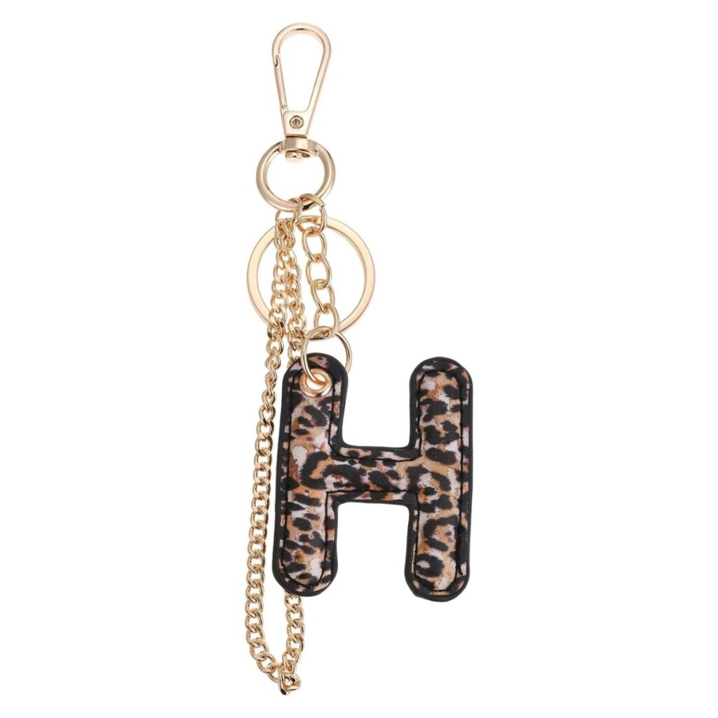 Leopard Letter Keychain
