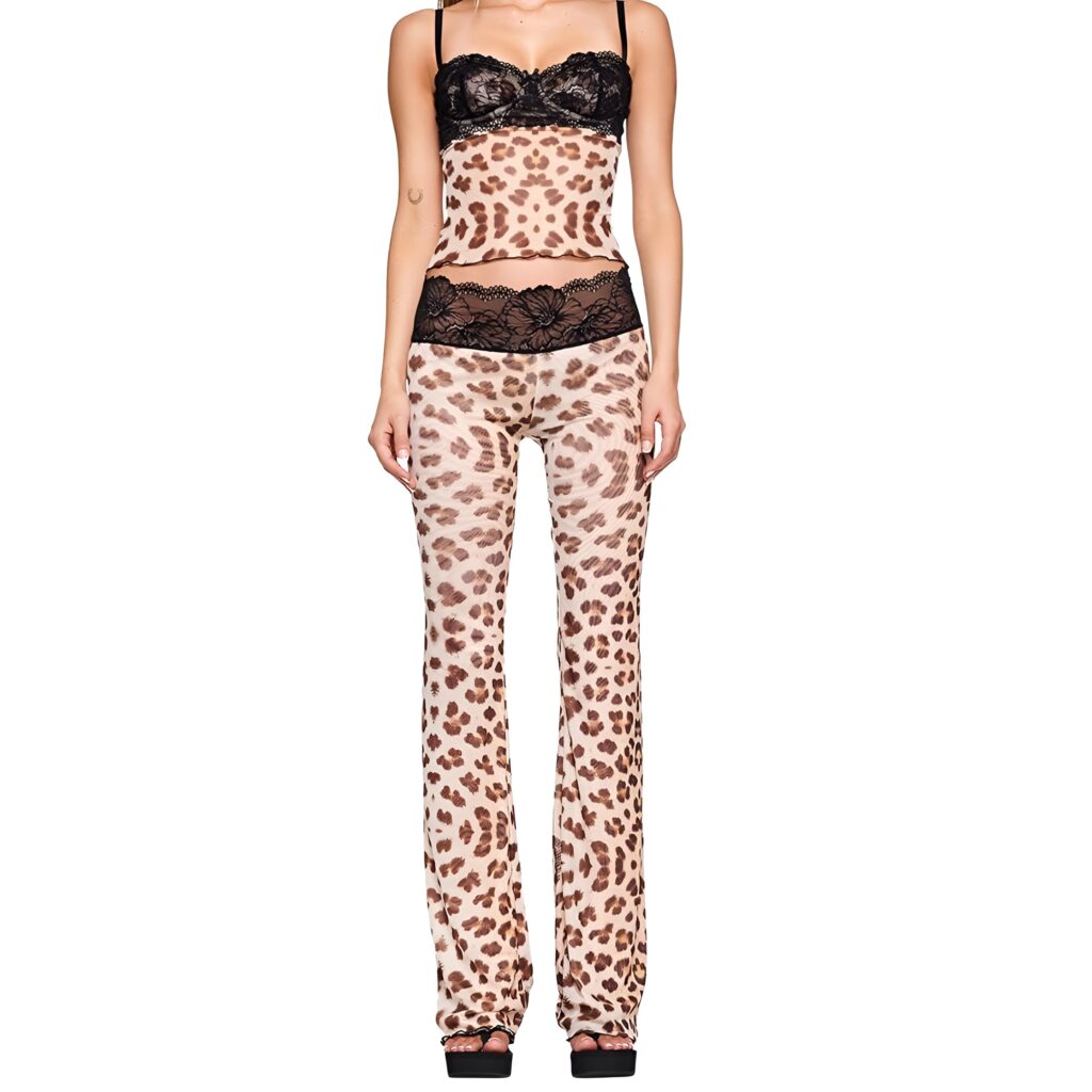leopard print top and pants