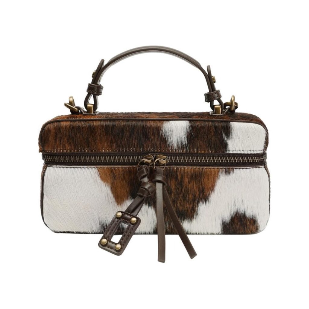 cow animal print bag