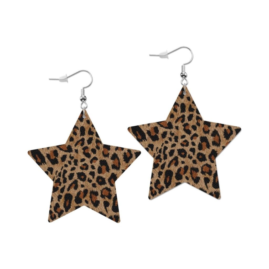 animal print earringleopard print earrings star earrings
