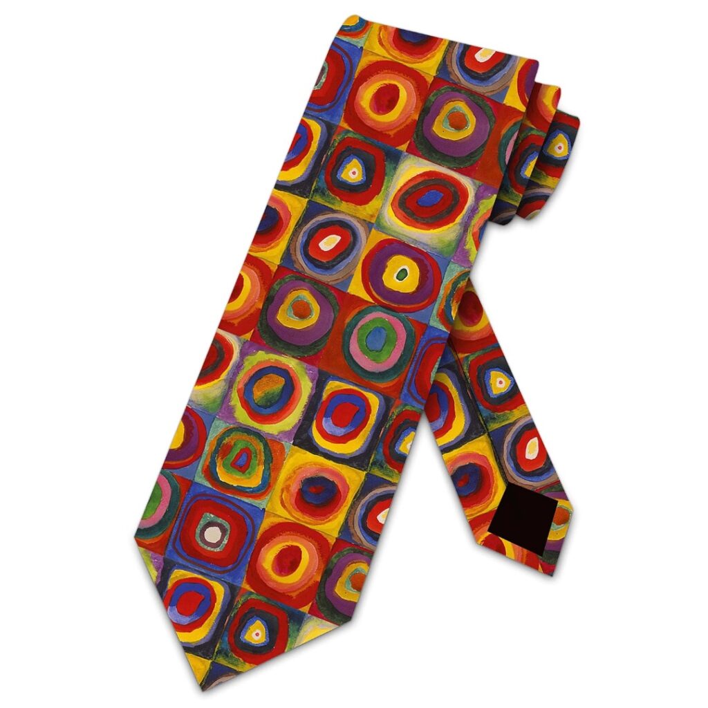 Kandinsky Ties Squares and Concentric Circles Necktie